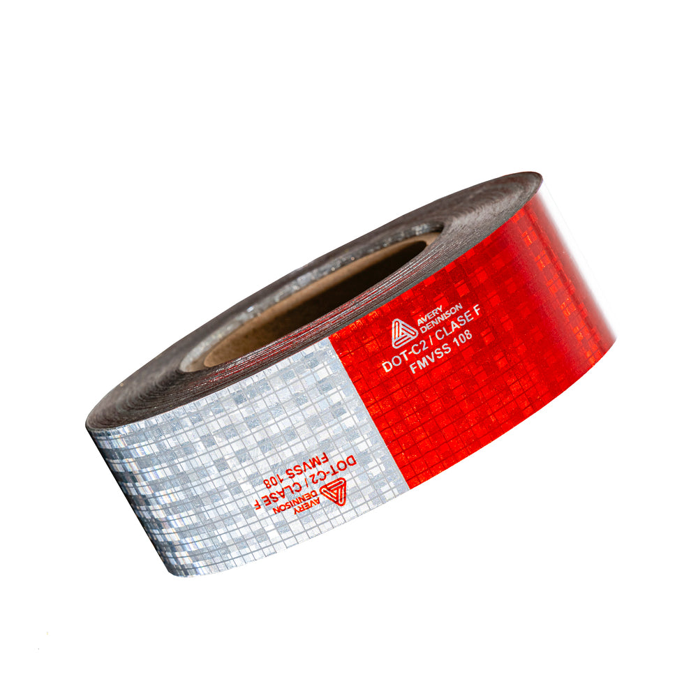 REFLECTIVO AVERY DENNISON CONSPICUITY DE 5 CM X 45.7 MT V-5820-10 11/7 CLMB ROJO Y BLANCO ROJO