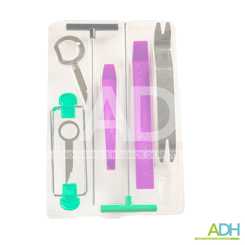 KIT HERRAMIENTAS PALANCAS Y PINZAS EN INSTALACIÓN VINILOS VEHICULARES (WRAP) X 11 PIEZAS ADH