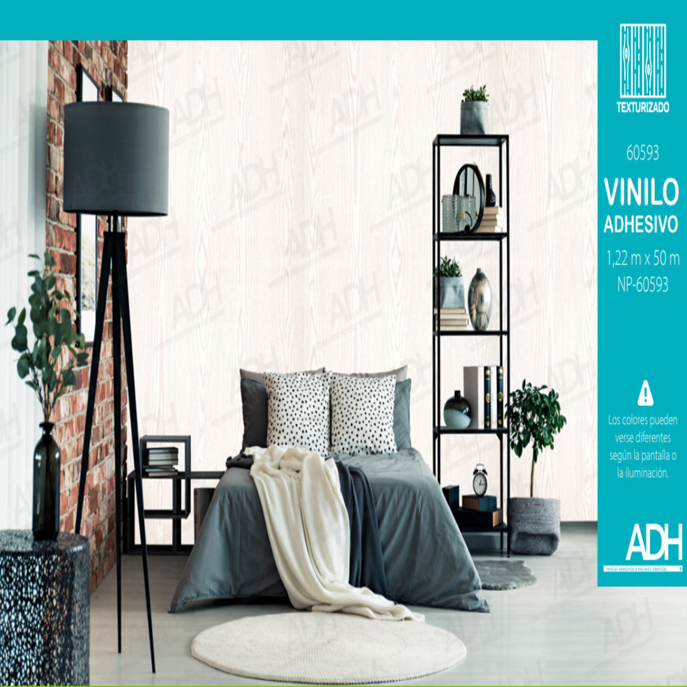 VINILO FONDO MADERA WHITE BEIGE NP-60593 DE 1.22MTS