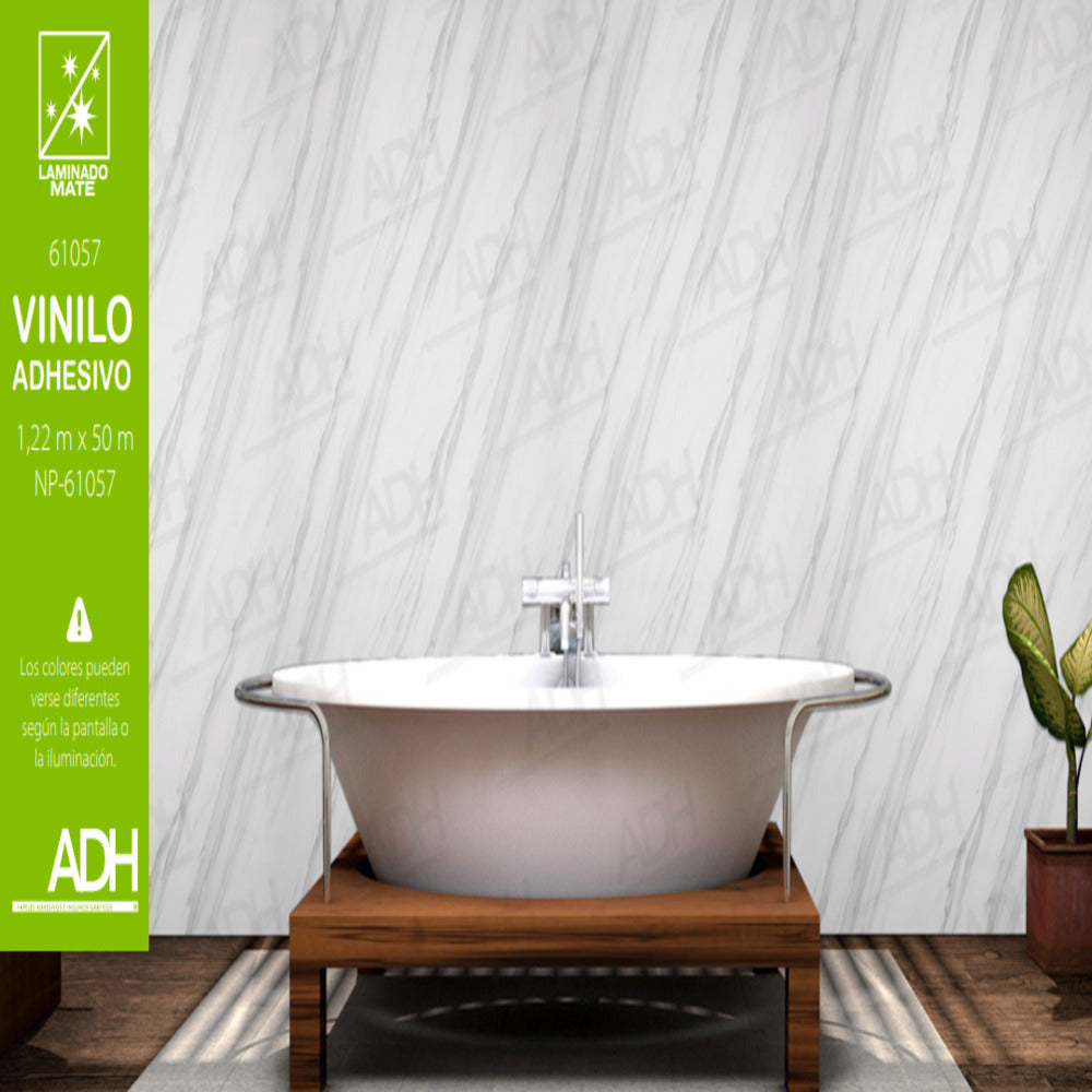 VINILO FONDO MARMOL MATE CON BETAS GRISES NP-61057 DE 1.22MTS