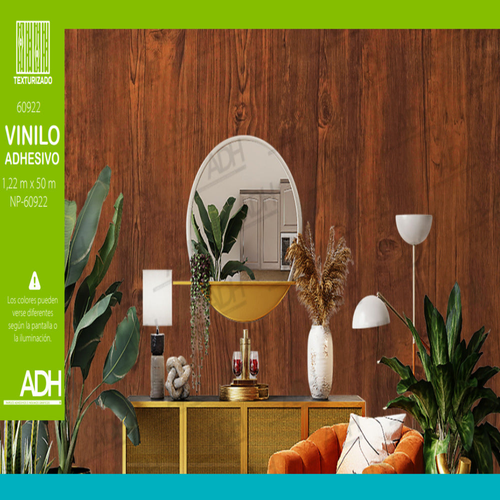 VINILO FONDO MADERA TIPO TECA NP-60922 DE 1.22MTS