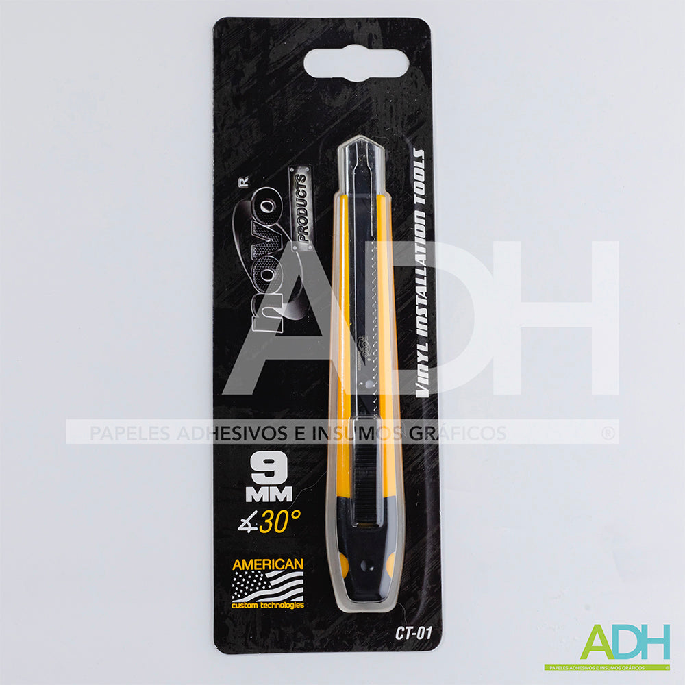 BISTURI METALICO NOVO TIPO OLFA AMARILLO DE 9 MM PLASTICO