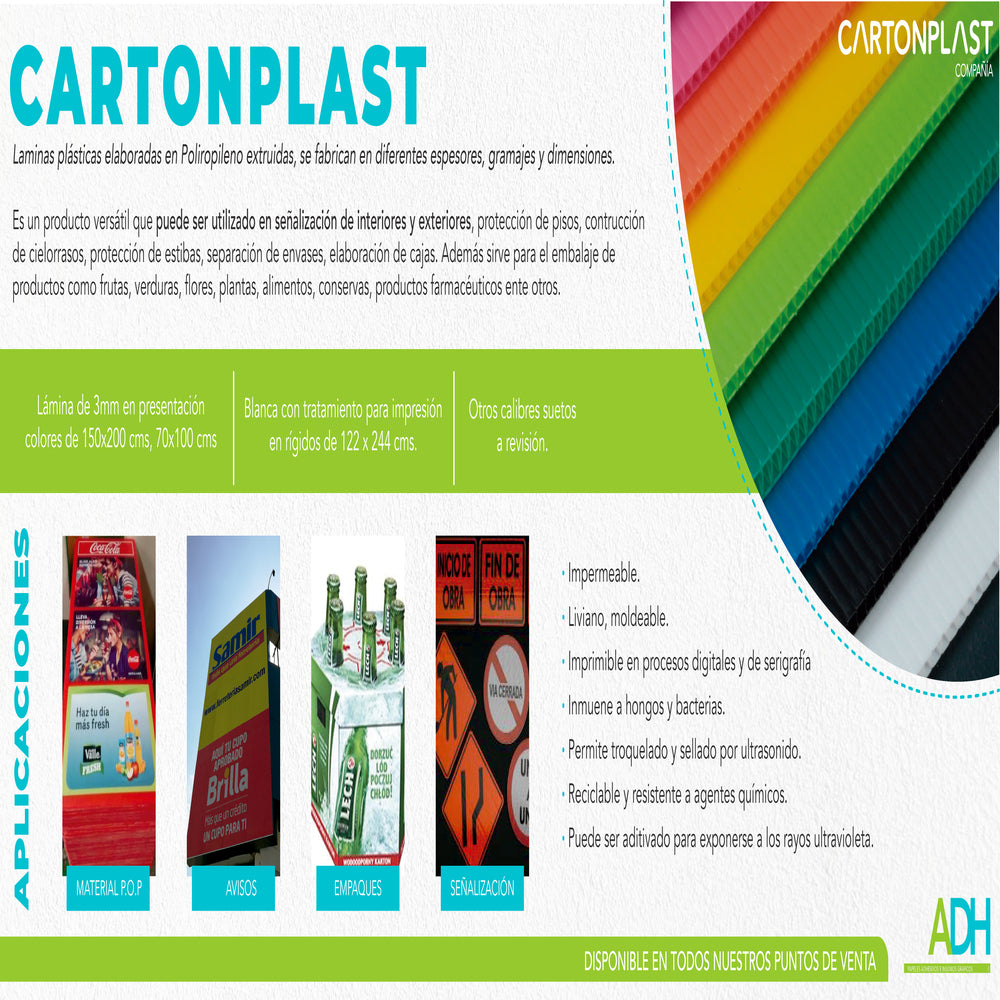 CARTONPLAST EN LAMINAS DE 3,3 MM (550 GRMS)