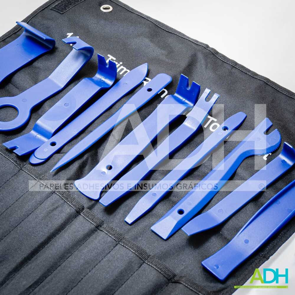 SET DE PALANCAS PLASTICAS AZULES Y SU BOLSO ADH PARA INSTALACION VEHICULAR