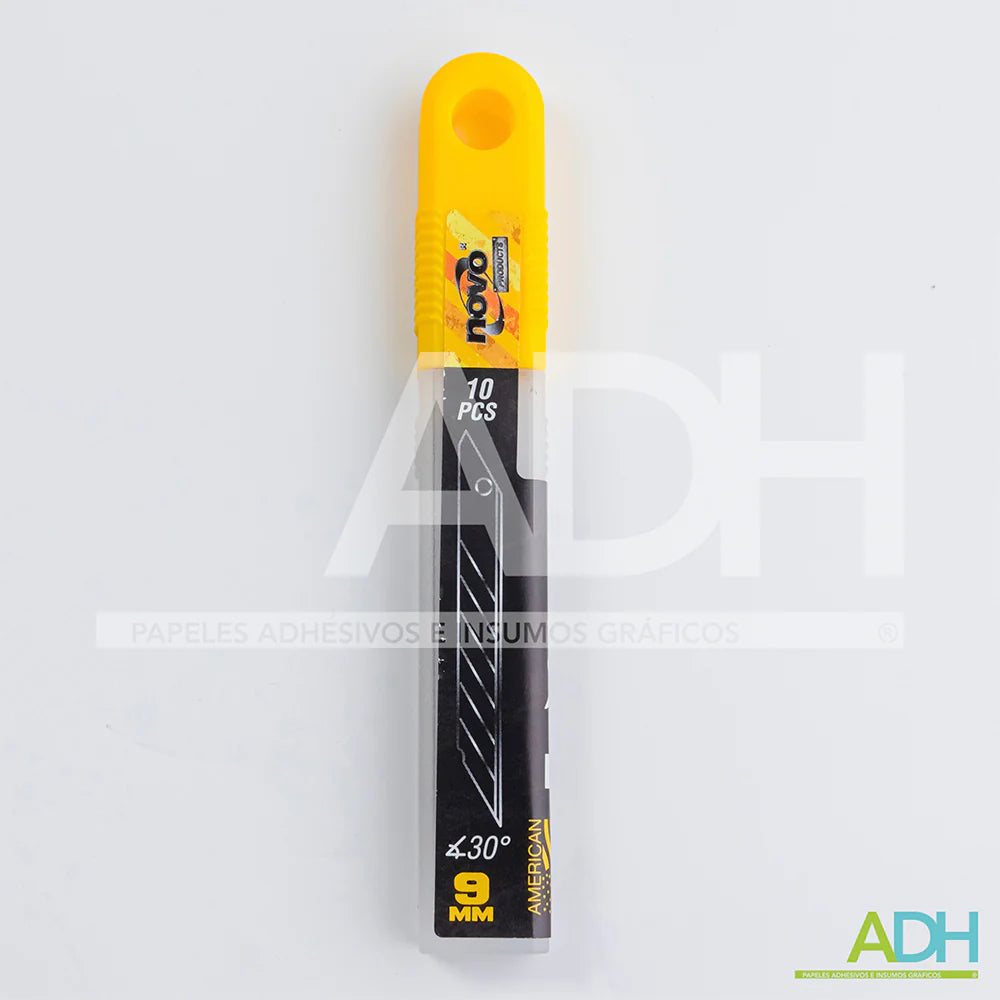 CUCHILLA PARA BISTURÍ 9 MM 30° ECONÓMICA X10 ADH CT-03