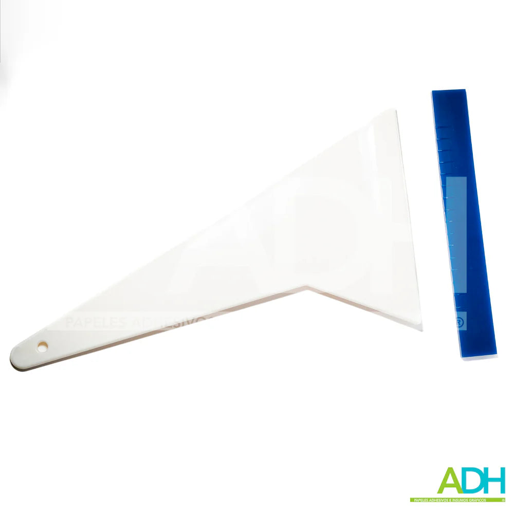 ESPÁTULA EN ESCUADRA BLANCA CON BORDE DE SILICONA AZUL ADH TL-60962