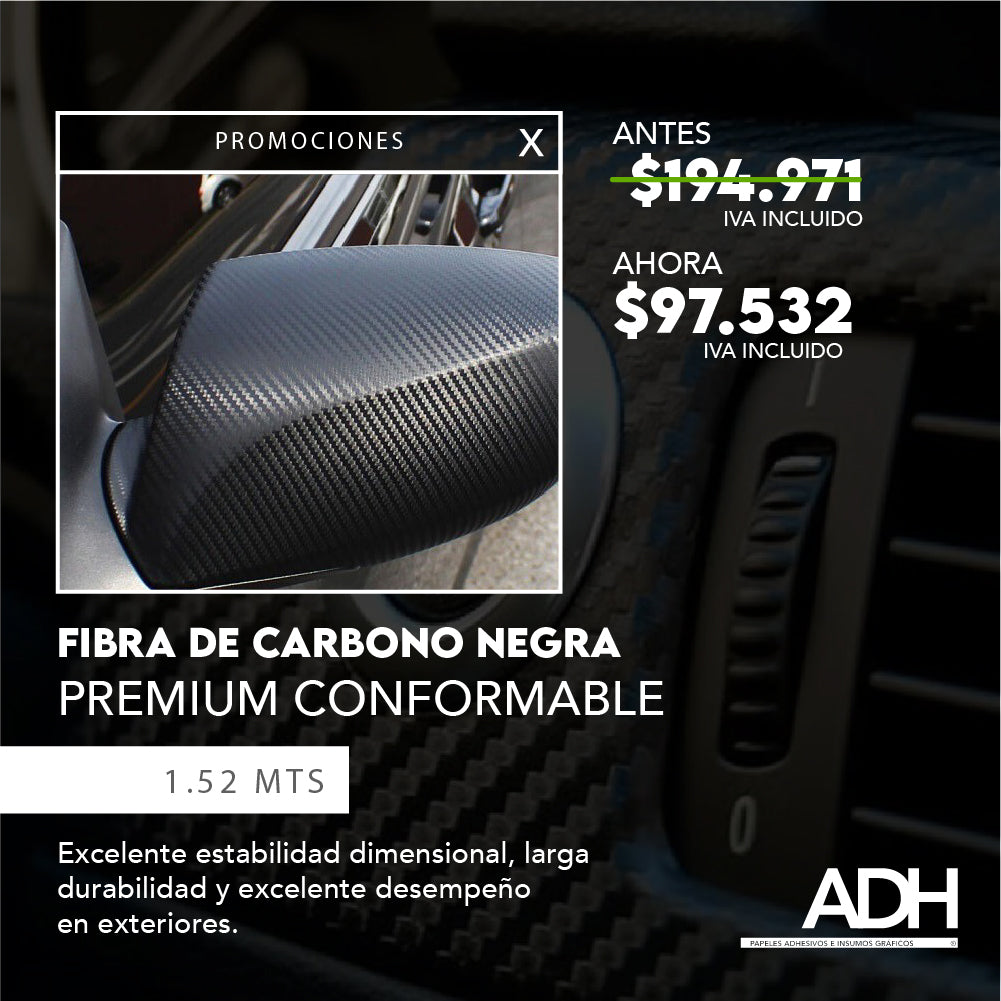 FIBRA DE CARBONO AVERY NEGRA  PREMIUM CONFORMABLE AVERY SW900-194-X-EZR