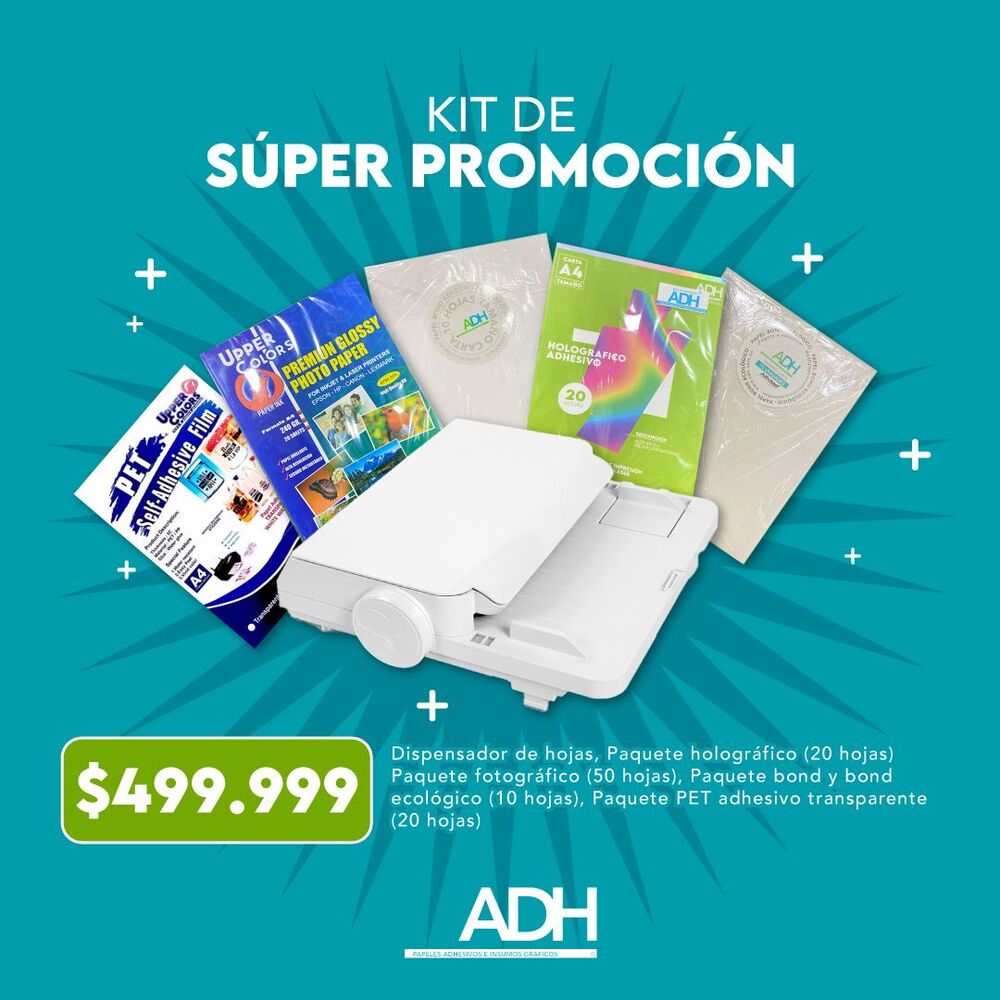 KIT DISPENSADOR DE HOJAS Y PAPELES A4 PARA IMPRESIÓN DYE Y LASER