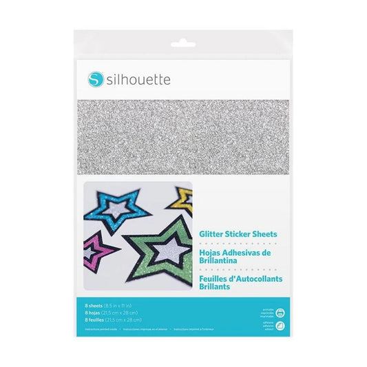 PAPEL GLITTER SIHOUTTE CARTA X 8 HOJAS IMPRESIÓN