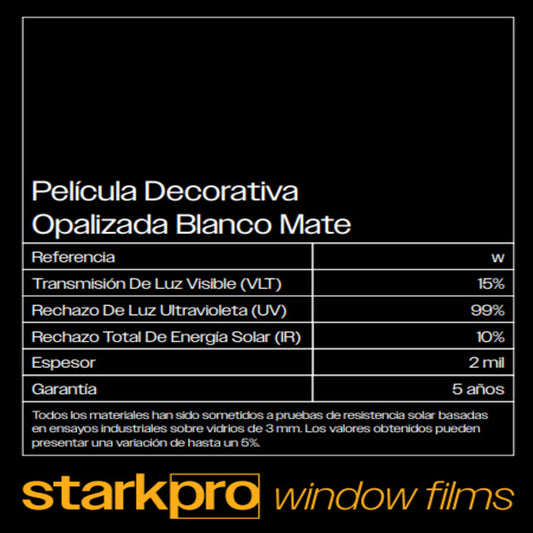 PELÍCULA DECORATIVA OPALIZADA BLANCO MATE STARKPRO