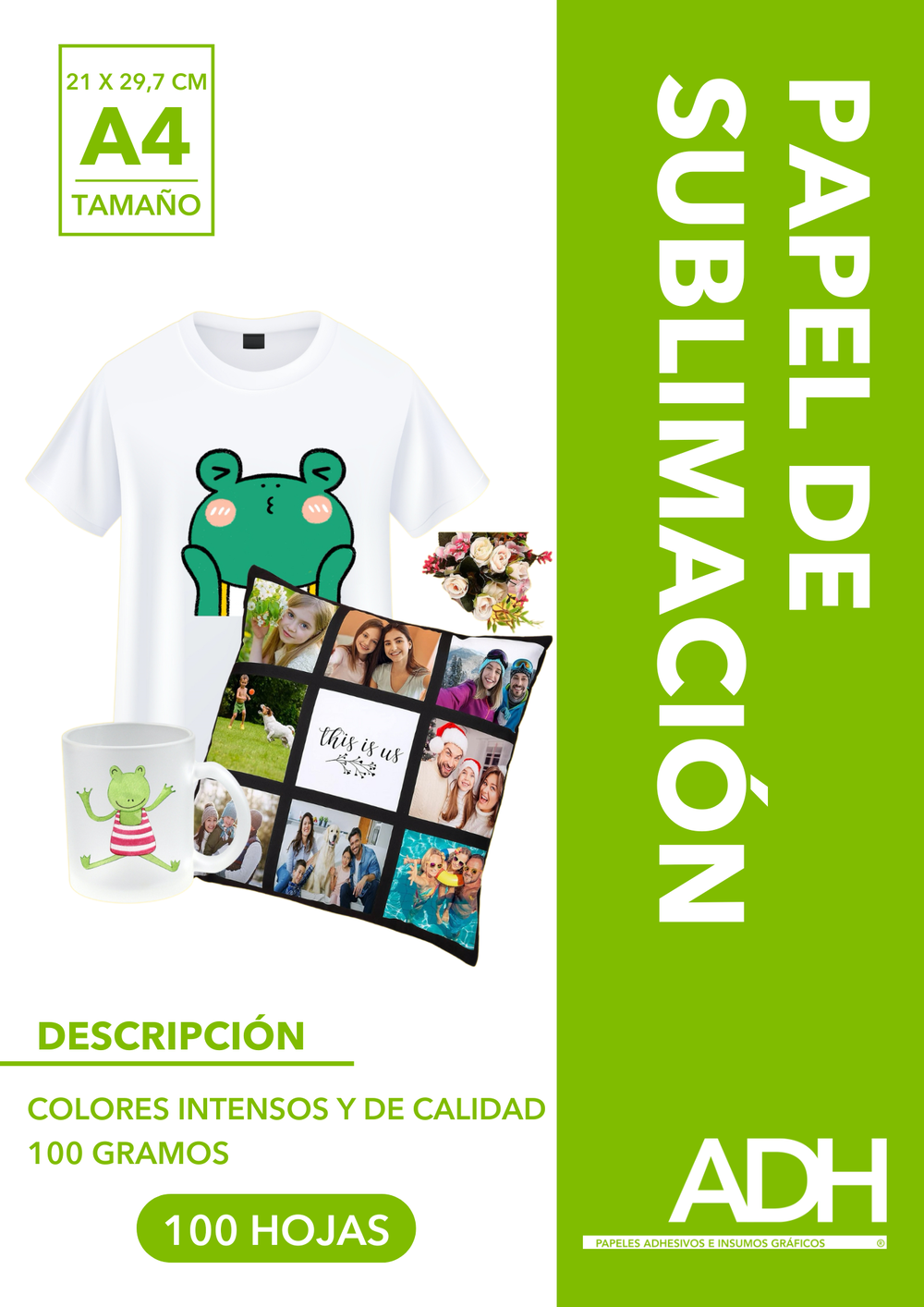 PAPEL DE SUBLIMACIÓN A4 X 100 HOJAS