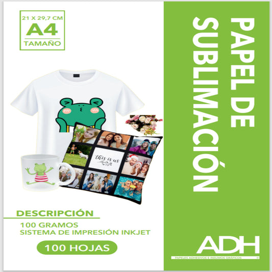 PAPEL DE SUBLIMACIÓN A4 X 100 HOJAS