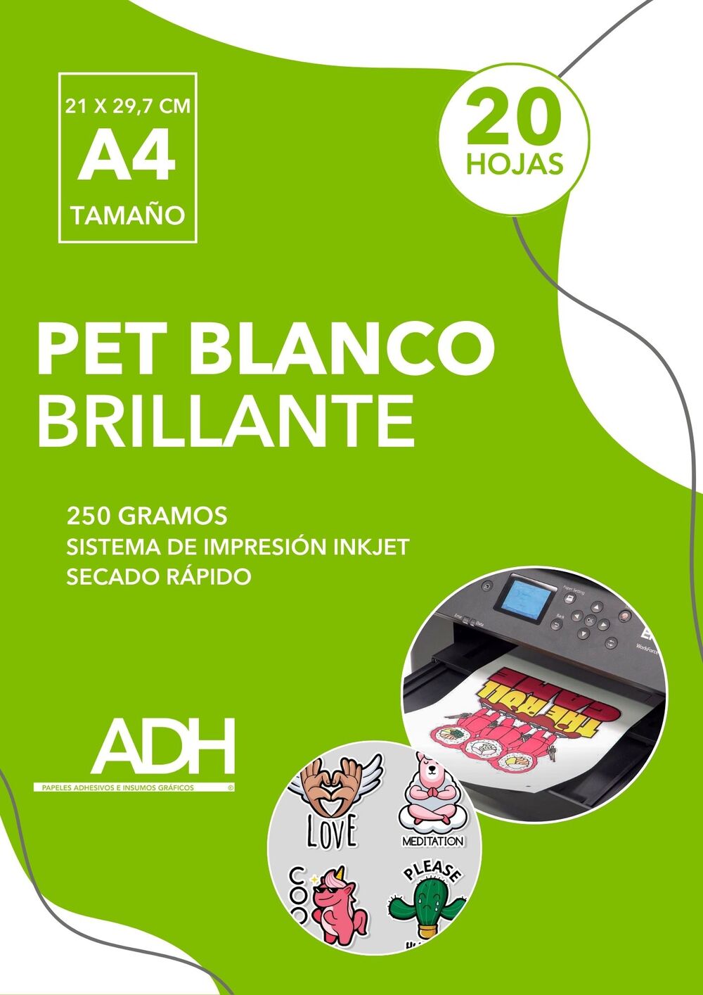 PET BLANCO BRILLANTE A4 X 20 HOJAS