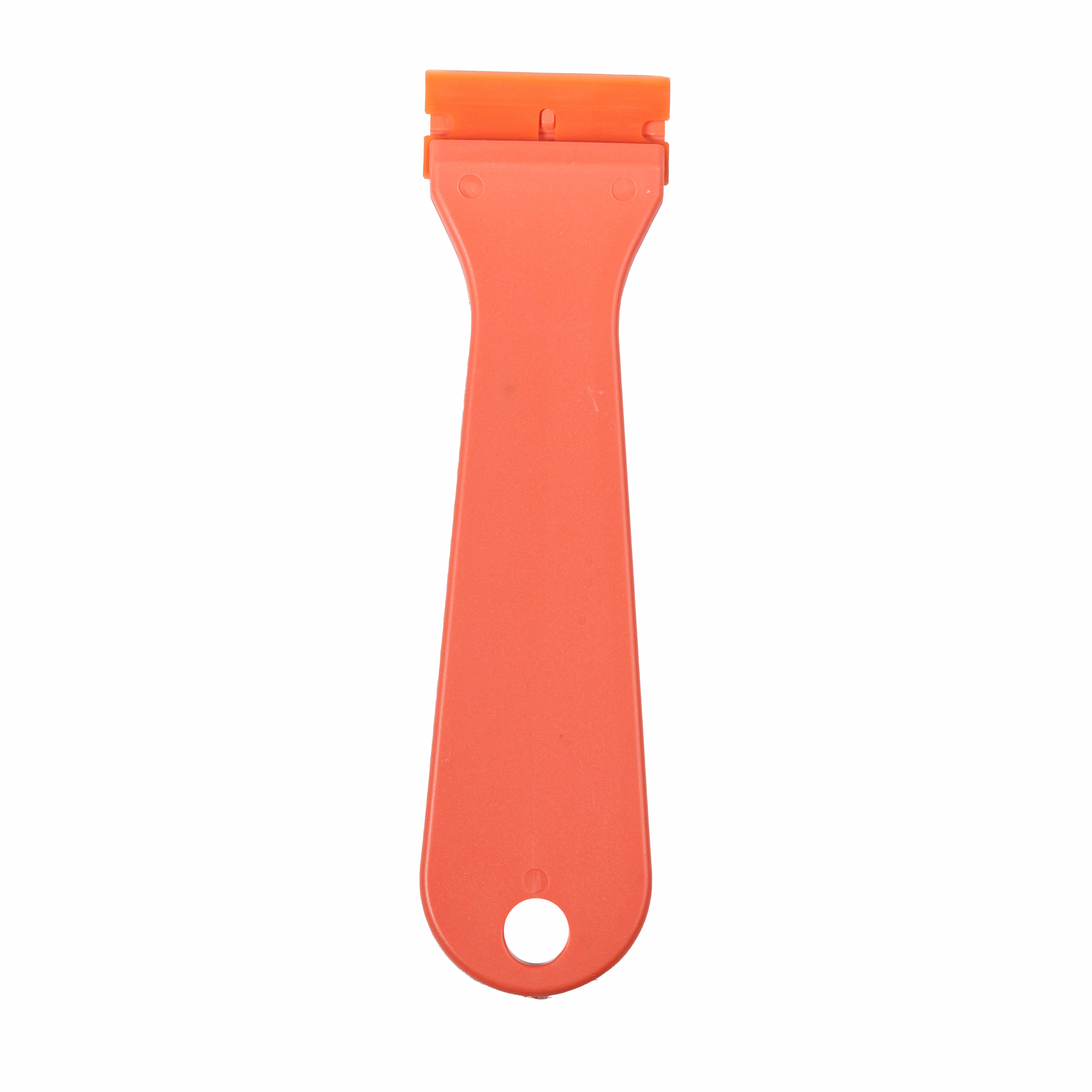 RASPADOR PLASTICO CON MANGO DE 3 CM NARANJA CUCHILLA PLASTICA X UNIDAD