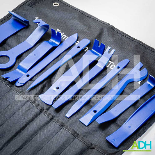 SET DE PALANCAS PLÁSTICAS AZULES CON BOLSO PARA INSTALACIÓN VEHICULAR ADH