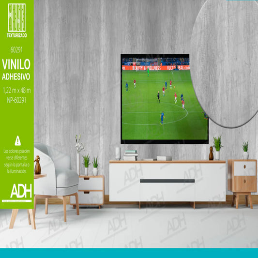 VINILO DECORATIVO MADERA GRIS CLARO TEXTURIZADA NOVO NP-60291