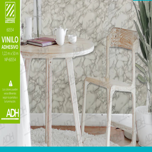 VINILO DECORATIVO MÁRMOL BEIGE BETAS CAFÉS DELGADAS NOVO NP-60554