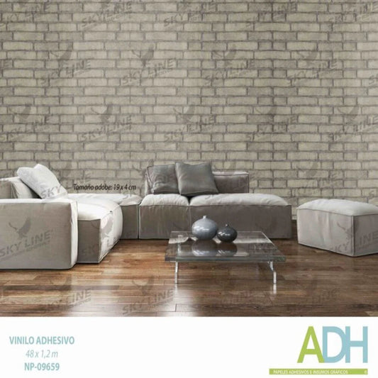 VINILO DECORATIVO TEXTURIZADO TIPO LADRILLO, MADERA Y MÁRMOL NOVO NP-09659