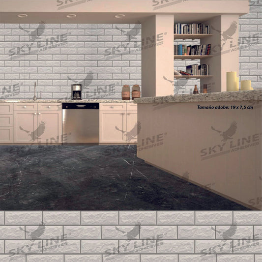 VINILO DECORATIVO TEXTURIZADO TIPO LADRILLO, MADERA Y MÁRMOL NOVO NP-51101