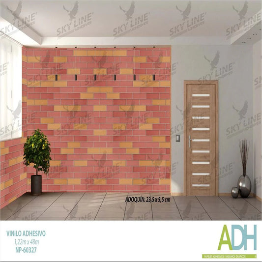 VINILO DECORATIVO TEXTURIZADO TIPO LADRILLO, MADERA Y MÁRMOL NOVO NP-60327 / NP-60328