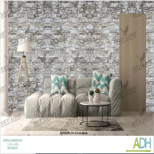 VINILO DECORATIVO TEXTURIZADO TIPO LADRILLO, MADERA Y MÁRMOL NOVO NP-60333