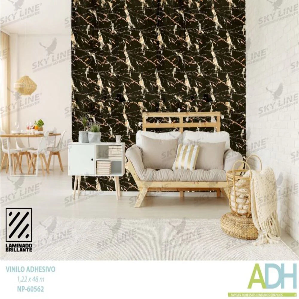 VINILO DECORATIVO TEXTURIZADO TIPO LADRILLO, MADERA Y MÁRMOL NOVO NP-60562