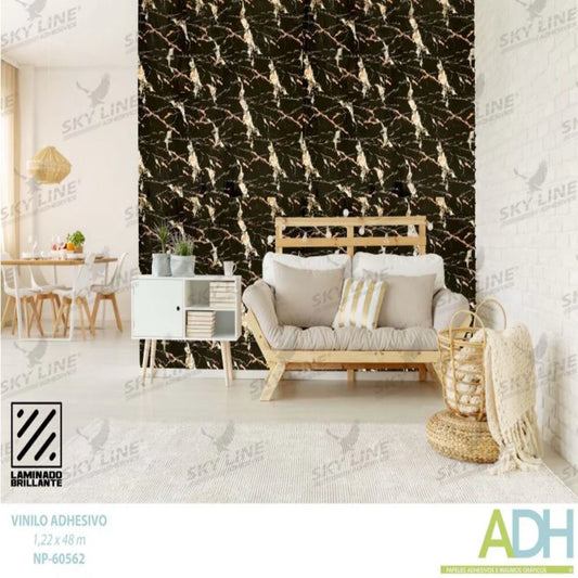 VINILO DECORATIVO TEXTURIZADO TIPO LADRILLO, MADERA Y MÁRMOL NOVO NP-60562