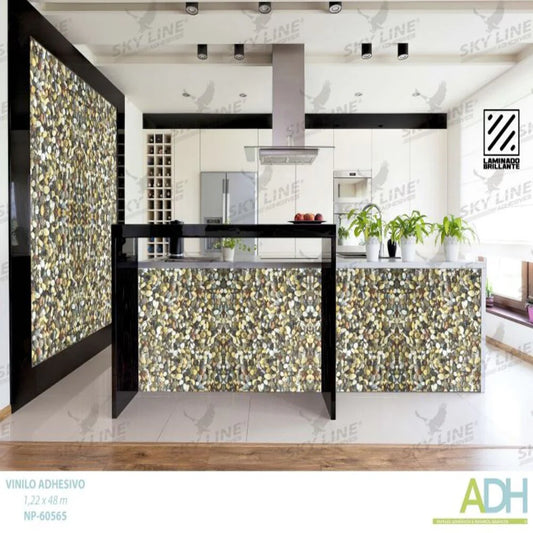 VINILO DECORATIVO TEXTURIZADO TIPO LADRILLO, MADERA Y MÁRMOL NOVO NP-60565