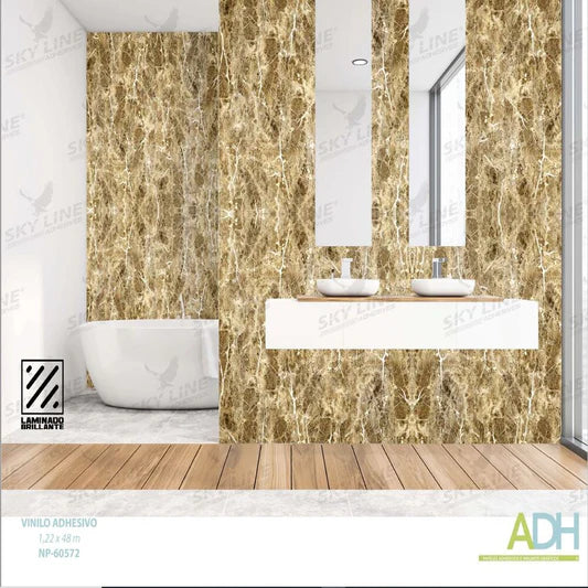 VINILO DECORATIVO TEXTURIZADO TIPO LADRILLO, MADERA Y MÁRMOL NOVO NP-60572