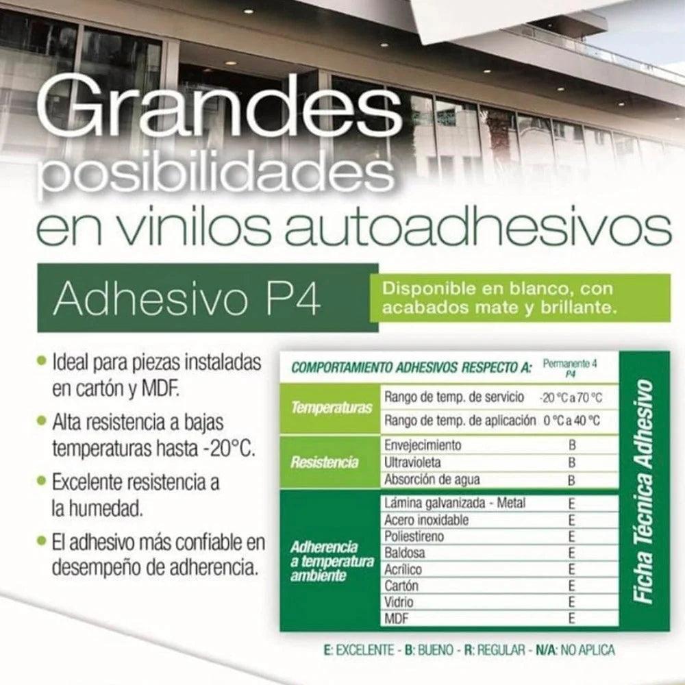 VINILO DE IMPRESIÓN P4 ARCLAD VBB75-P4-K135S
