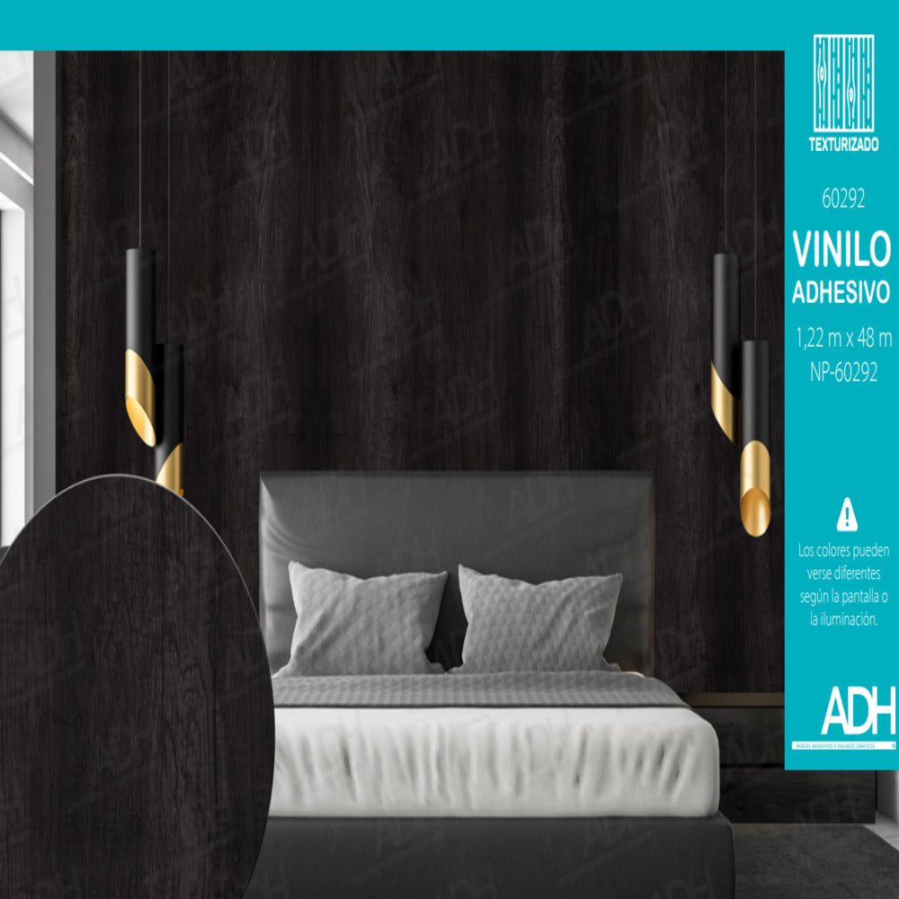 VINILO FONDO MADERA GRIS OSCURO NP-60292 EN 1.22MTS