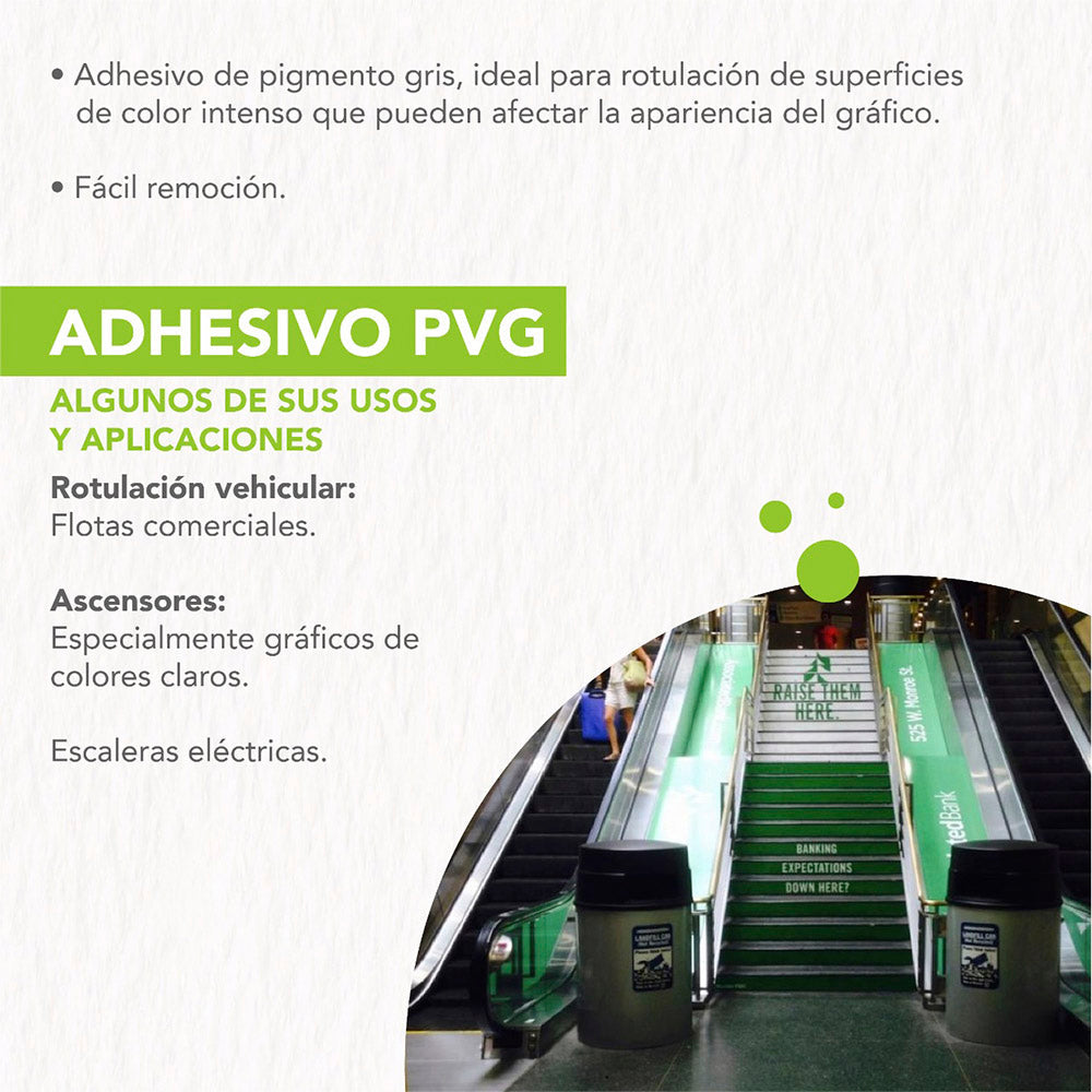 Vinilo Blanco ARclad impresión Linea de 3 Años Premium adhesivo PVG (Gris)